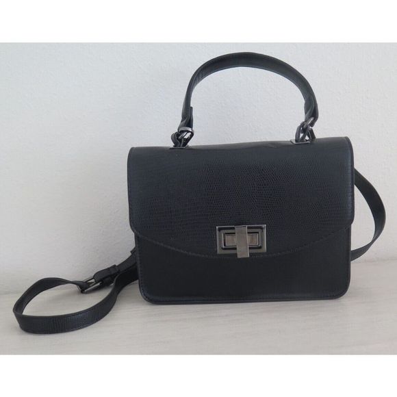 Aldo Black Top Handle Clutch/Crossbody w/Removable Strap - Picture 1 of 10